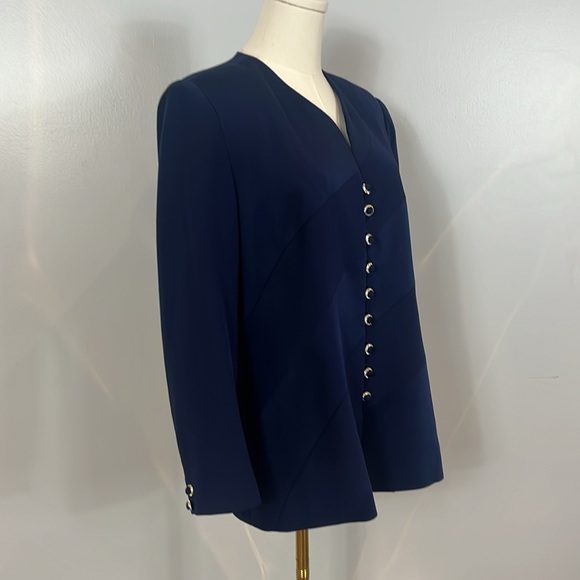 Frascara Vintage Navy Blue Evening Blazer Jacket - Picture 7 of 12